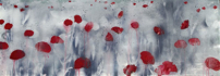 Mohn I, 100cm x 35cm, Acryl/Mischtechnik auf Leinwand