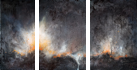 Triptychon in grau, Triptychon, 60/80/80cm x 120cm, Acryl/Mischtechnik auf Leinwand