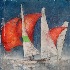 Im Wind II, 80cm x 80cm, Acryl/Mischtechnik auf Leinwand