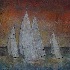 Regatta VII, 80cm x 80cm, Acryl/Mischtechnik auf Leinwand