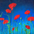 Mohn II, 30cm x 30cm, Acryl/Mischtechnik auf Leinwand