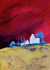 Sonnenuntergang, 50cm x 70cm, Acryl/Mischtechnik auf Leinwand