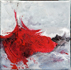 Rote Welle, 20cm x 20cm, Acryl/Mischtechnik auf Leinwand